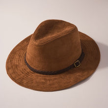 Load image into Gallery viewer, Suede Leather Braided Strap Panama Hat