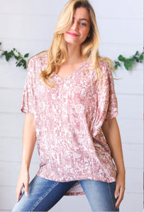 Mauve Floral Dolman Blouse