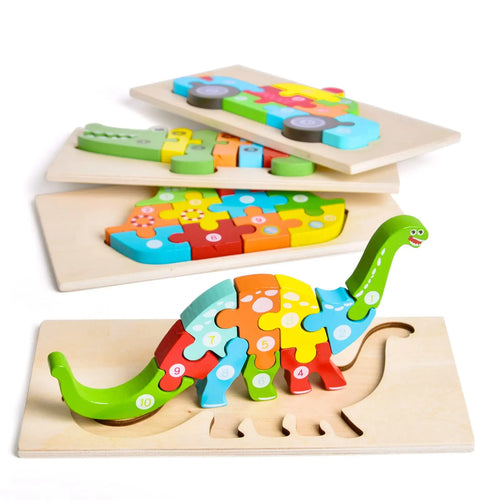 4 Pack Wooden Puzzles
