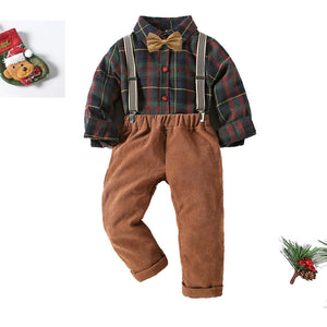 Christmas Plaid Suspender Set