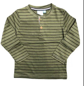 Green Striped Henley