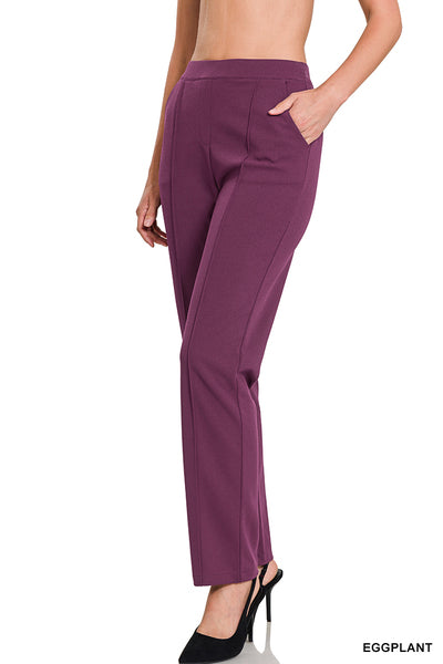 Eggplant Crepe Dress Pants
