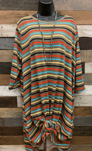 Load image into Gallery viewer, Olive Striped Pocket Dress PLUS