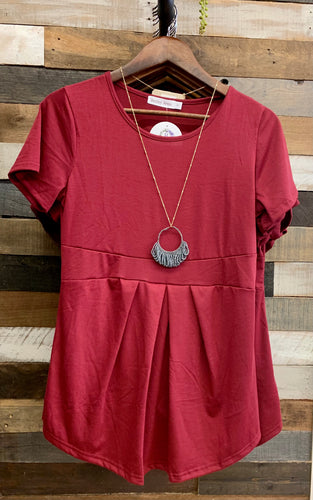 Burgundy Maternity Peplum