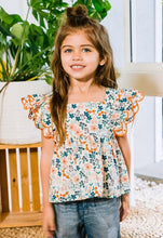 Load image into Gallery viewer, Floral Puppy Woven Babydoll Blouse