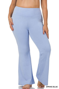 Spring Blue Yoga Flare Pants