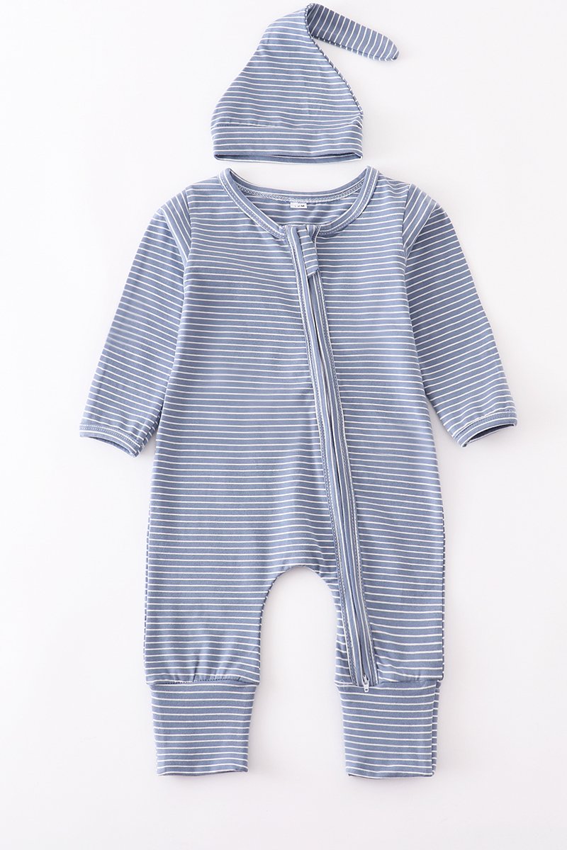 Blue Stripe Romper