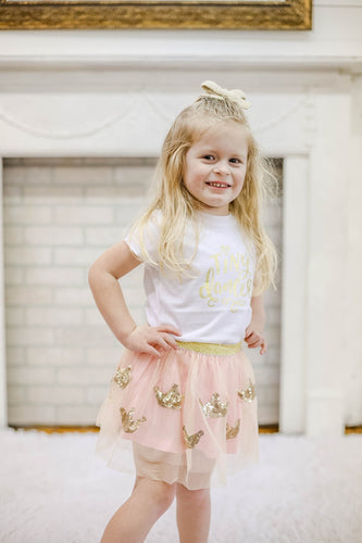 Gold Blush Sequin Crown Tutu
