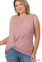 Load image into Gallery viewer, Striped Knot Tank PLUS