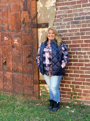 Navy Quilted Vest