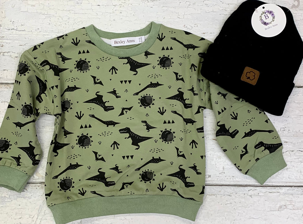 Green Dinosaur Pullover