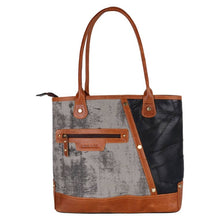 Load image into Gallery viewer, VAAN Tessa Gray Brown and Black Leather Purse