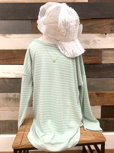 Sage Striped Top