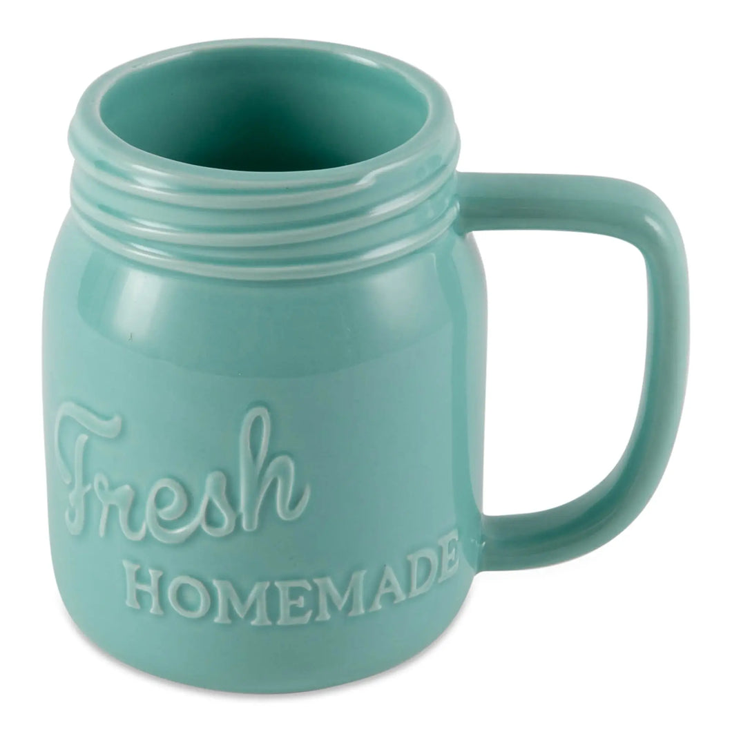 Aqua Mason Jar Mug