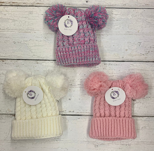 Infant Double Pom Hats