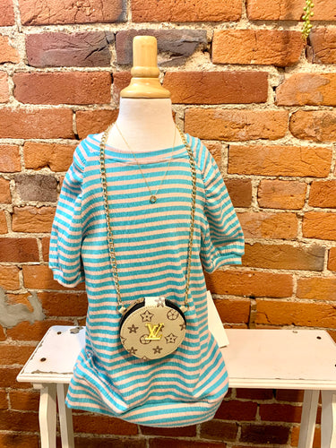 Aqua Striped Raglan