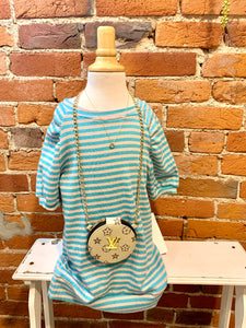 Aqua Striped Raglan