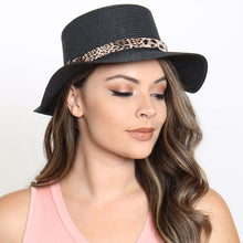 Load image into Gallery viewer, Summer Brim Hat with Leopard Belt